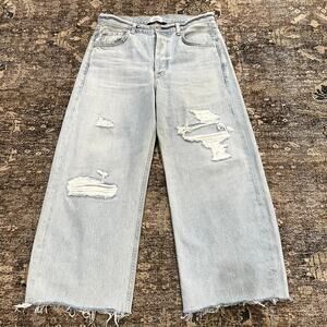 Citizens of Humanity Ayla Raw Hem Crop Jeans Distressed Women's Size 28